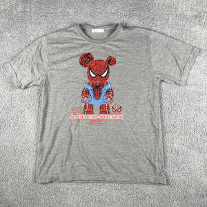 Spider Bear Women's X-Large Gray Short Sleeve Comic Graphic Tee Shirt